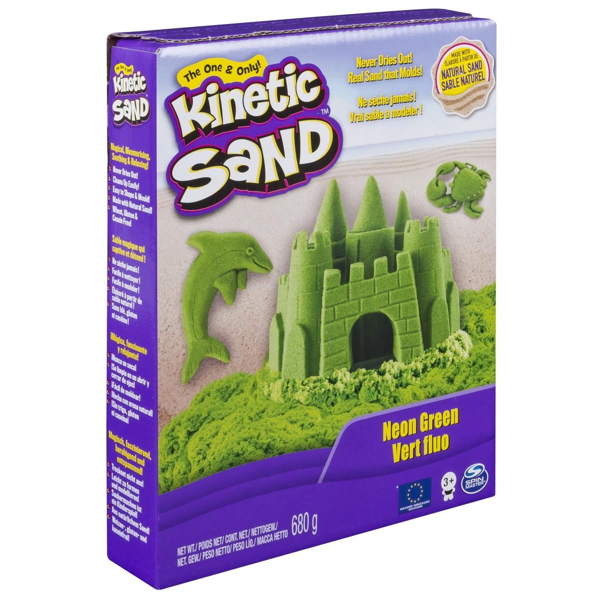  Kinetic Sand Deluxe - Neon, verde , 680 g | Spin Master 