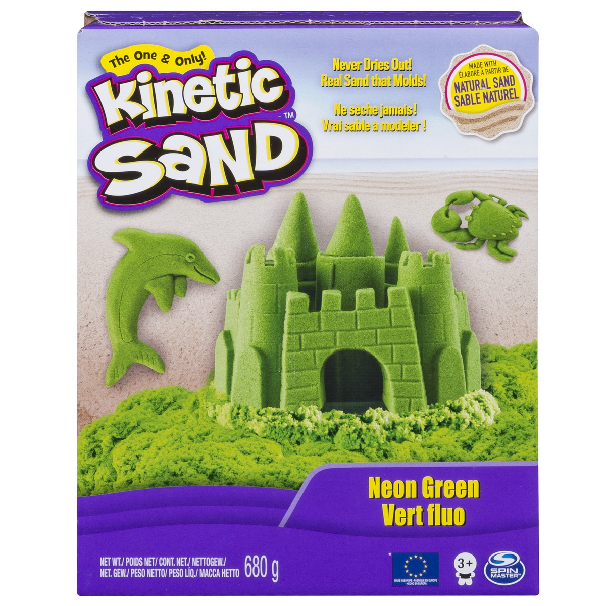 Kinetic Sand Deluxe - Neon, verde , 680 g | Spin Master - 7 | YEO