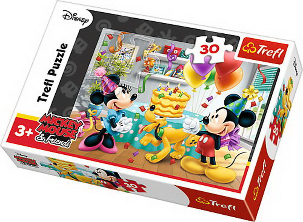 Puzzle 30 piese - Mickey Mouse and Friends - Tortul aniversar | Trefl image0