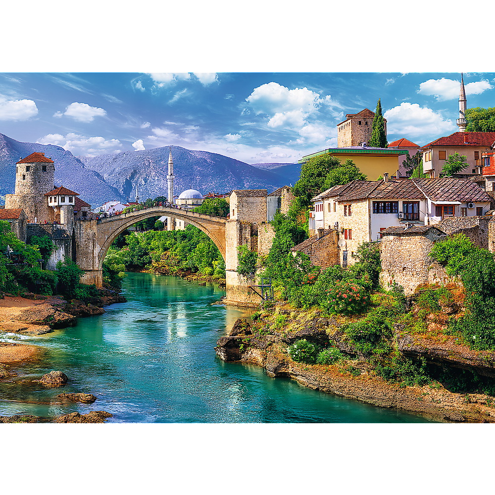 Puzzle Pod vechi Mostar Bosnia | Trefl - 2