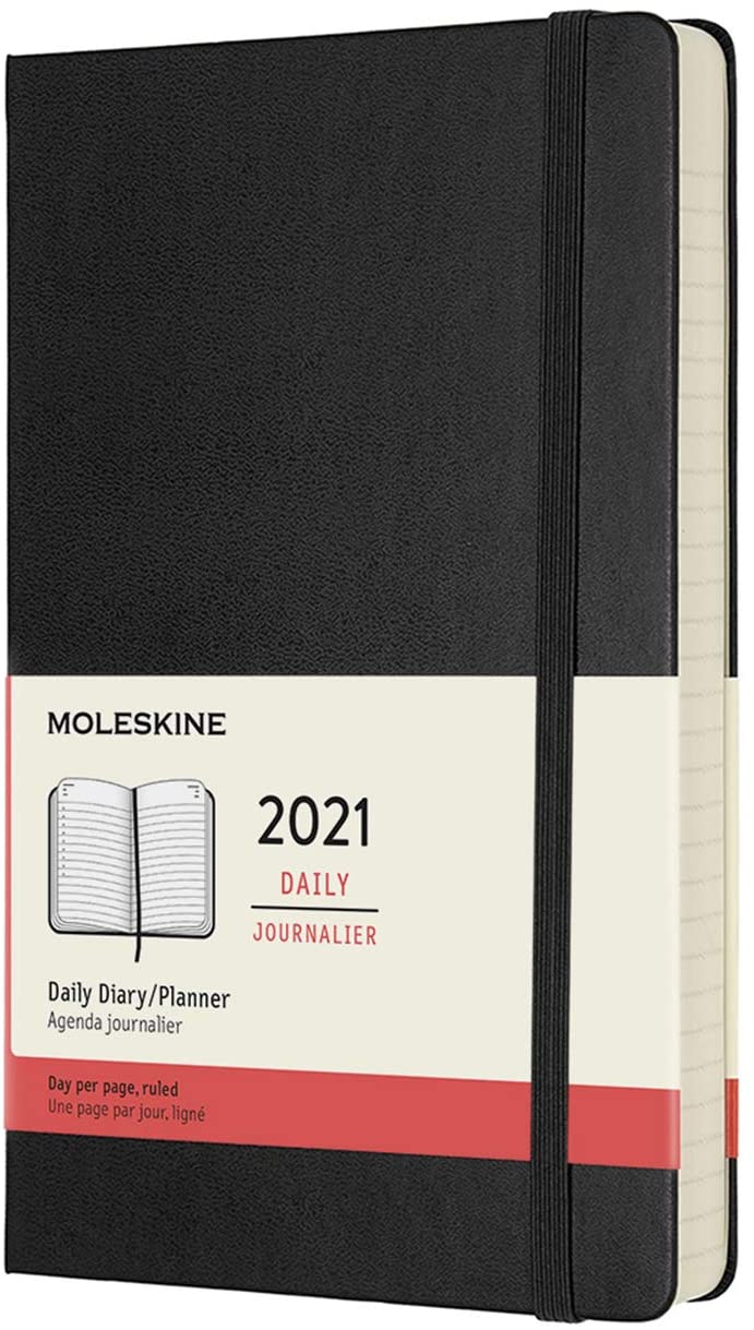 Agenda 2021 - Moleskine 12-Month Daily Notebook Planner - Black, Hardcover Large | Moleskine