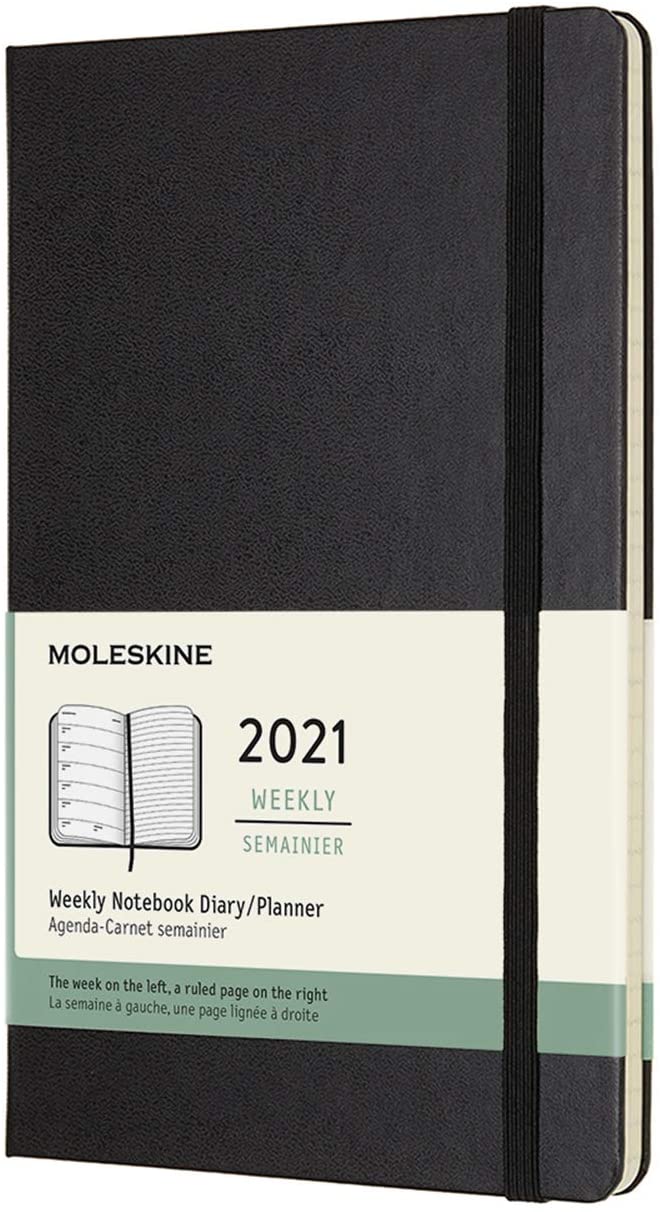 Agenda 2021 - Moleskine 12-Month Weekly Notebook Planner - Black, Hardcover Large | Moleskine