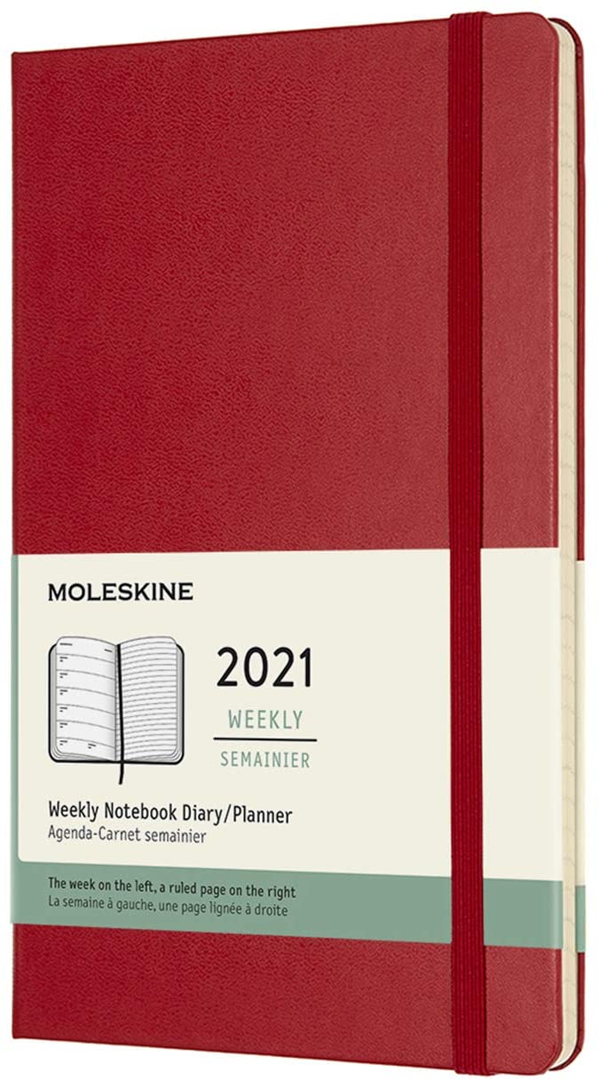 Agenda 2021 - Moleskine 12-Month Weekly Notebook Planner - Scarlet Red, Hardcover Large | Moleskine