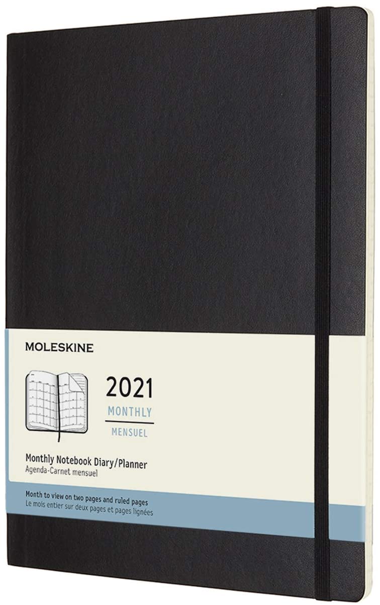 Agenda 2021 - Moleskine 12-Month Monthly Notebook Planner - Black, Softcover XL | Moleskine