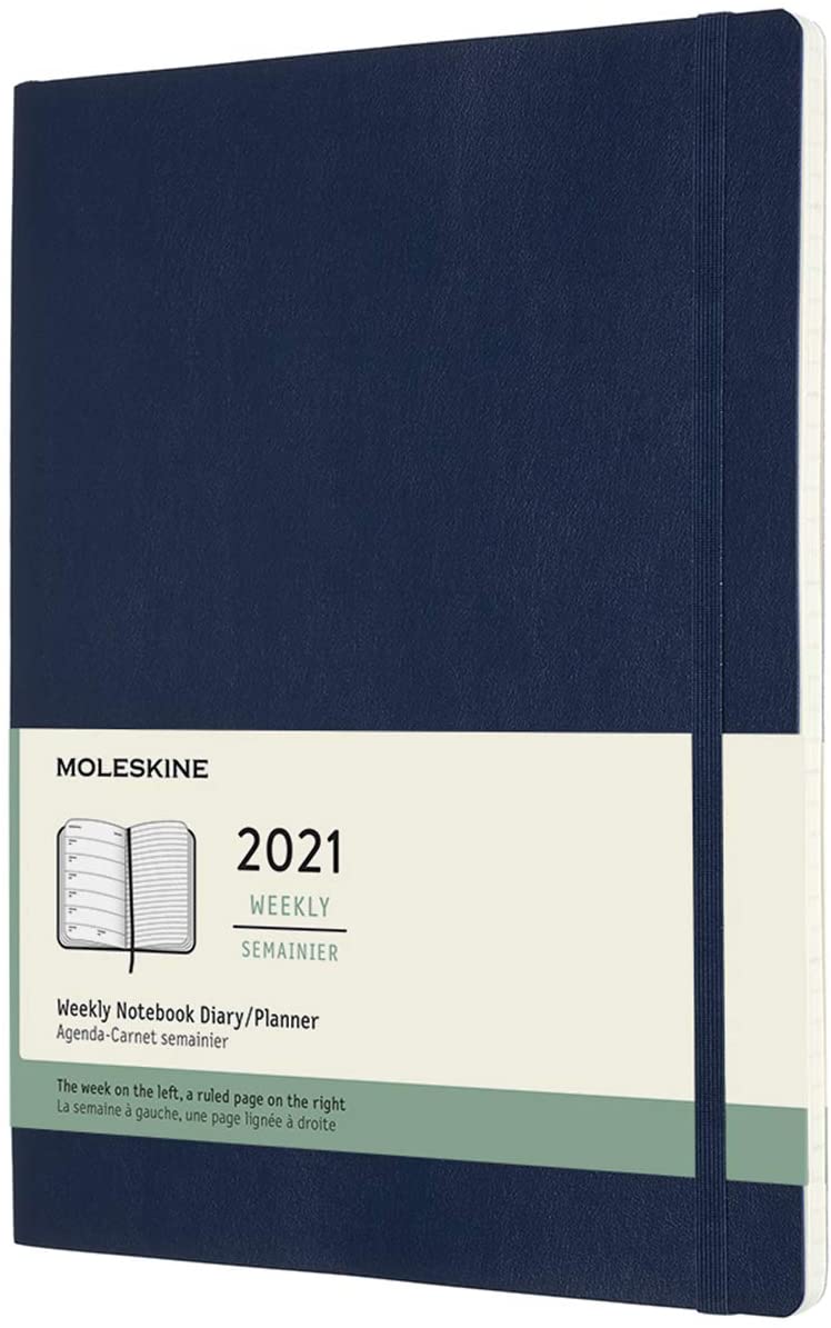 Agenda 2021 - Moleskine 12-Month Weekly Notebook Planner - Sapphire Blue, Softcover XL | Moleskine