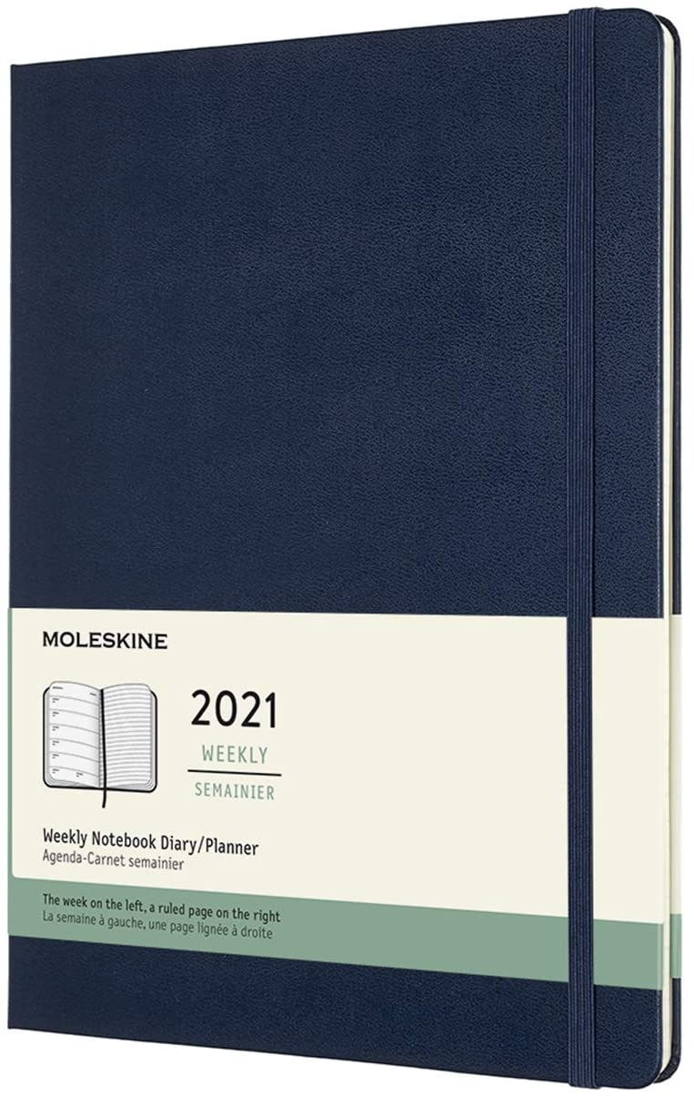 Agenda 2021 - Moleskine 12-Month Weekly Notebook Planner - Sapphire Blue, Hardcover XL | Moleskine