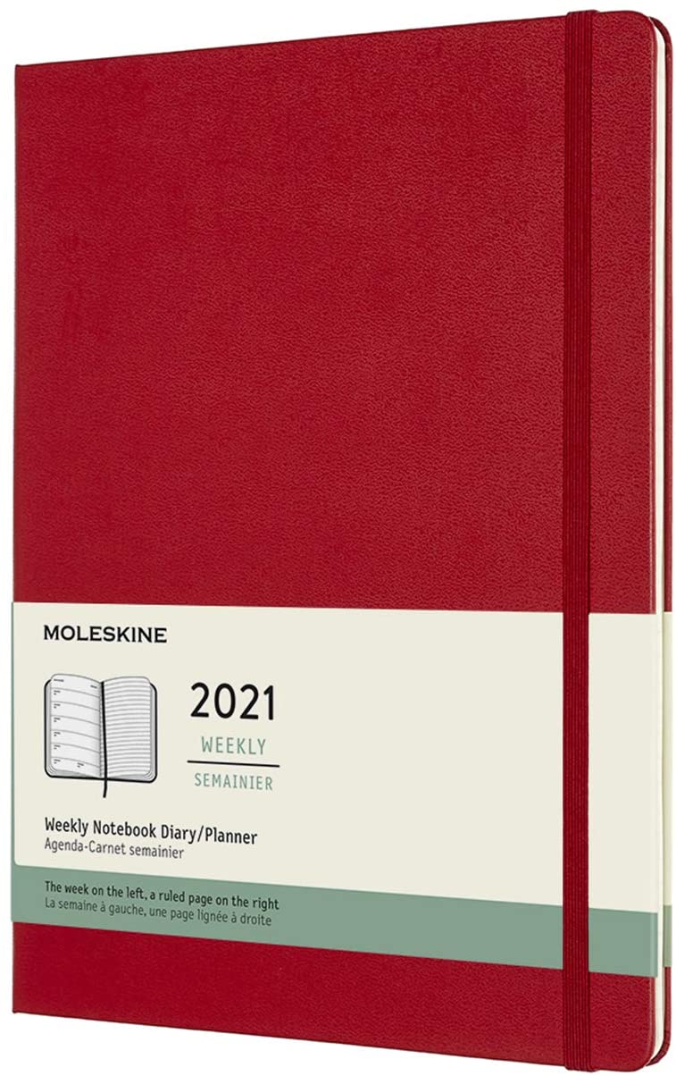 Agenda 2021 - Moleskine 12-Month Weekly Notebook Planner - Scarlet Red, Hardcover XL | Moleskine