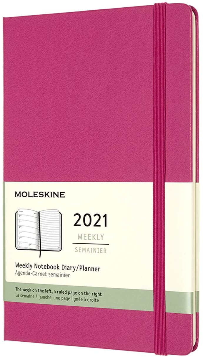 Agenda 2021 - Moleskine 12-Month Weekly Notebook Planner - Bougainvillea Pink, Hardcover Large | Moleskine