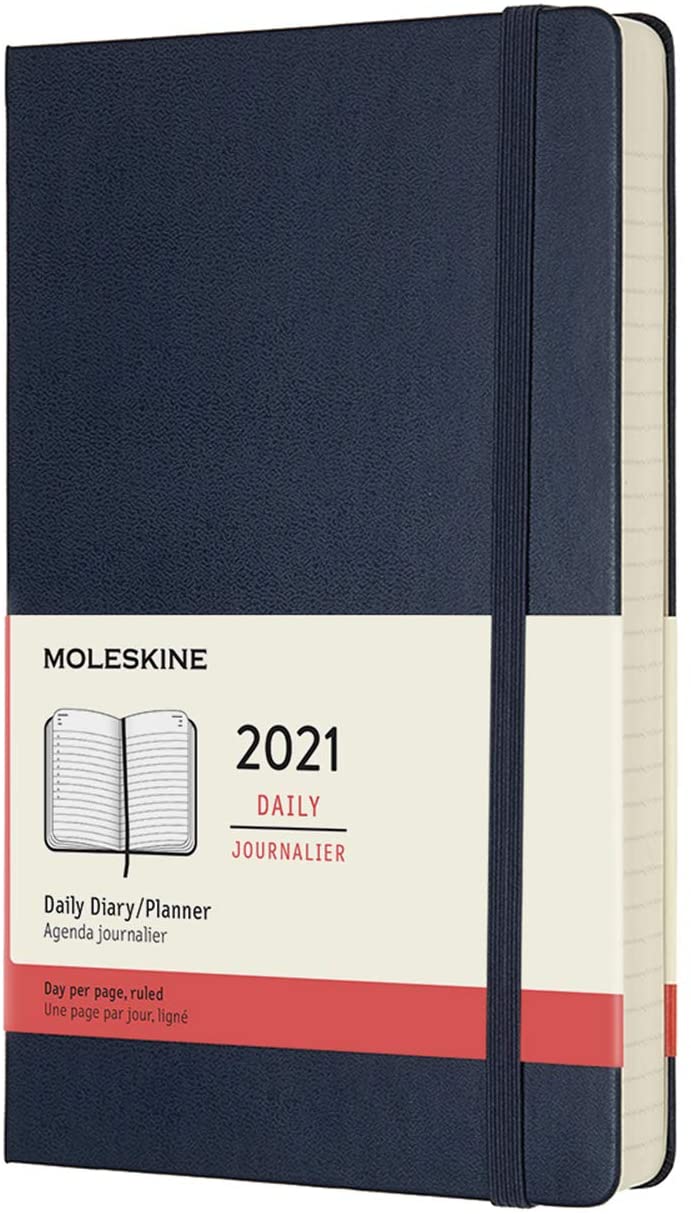 Agenda 2021 - Moleskine 12-Month Daily Notebook Planner - Sapphire Blue, Hardcover Large | Moleskine