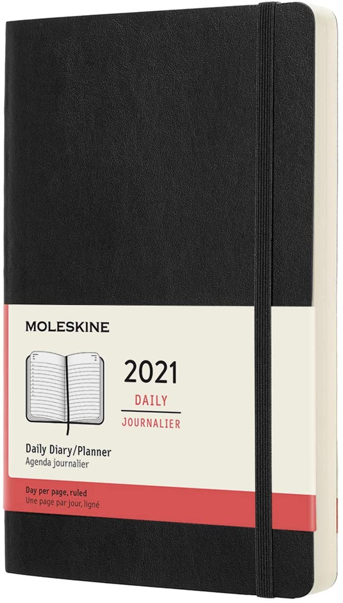 Agenda 2021 - Moleskine 12-Month Daily Notebook Planner - Black, Softcover Large | Moleskine