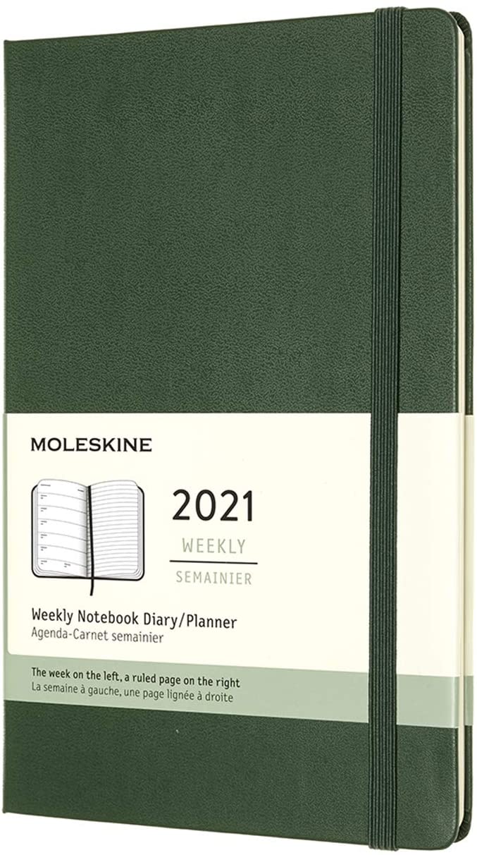 Agenda 2021 - Moleskine 12-Month Weekly Notebook Planner - Myrtle Green, Hardcover Large | Moleskine
