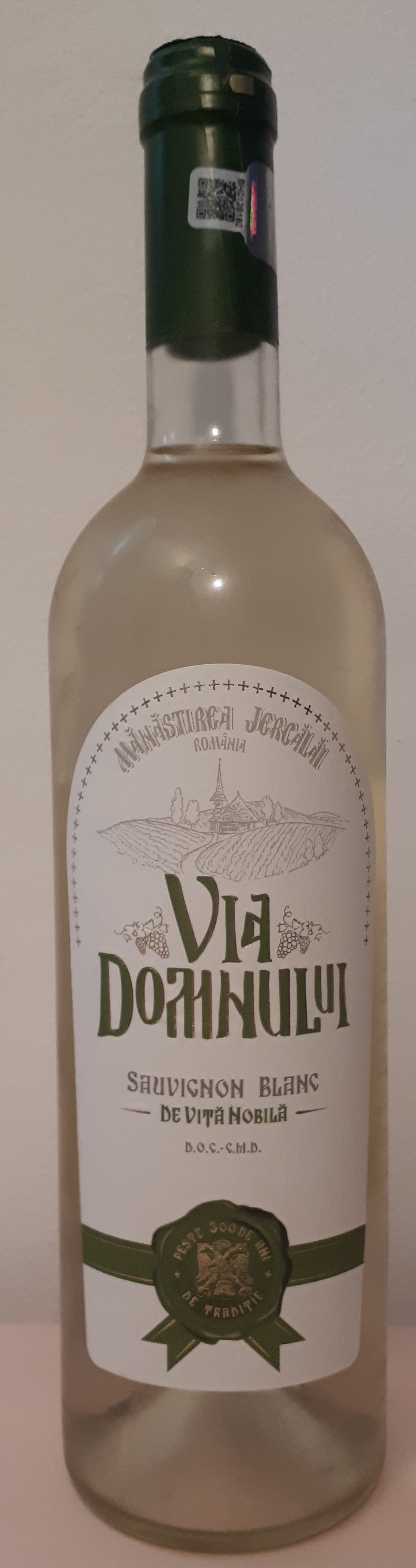  Vin alb - Via Domnului, Manastirea Jercalai, Sauvignon Blanc, sec, 2018 | Via Domnului 