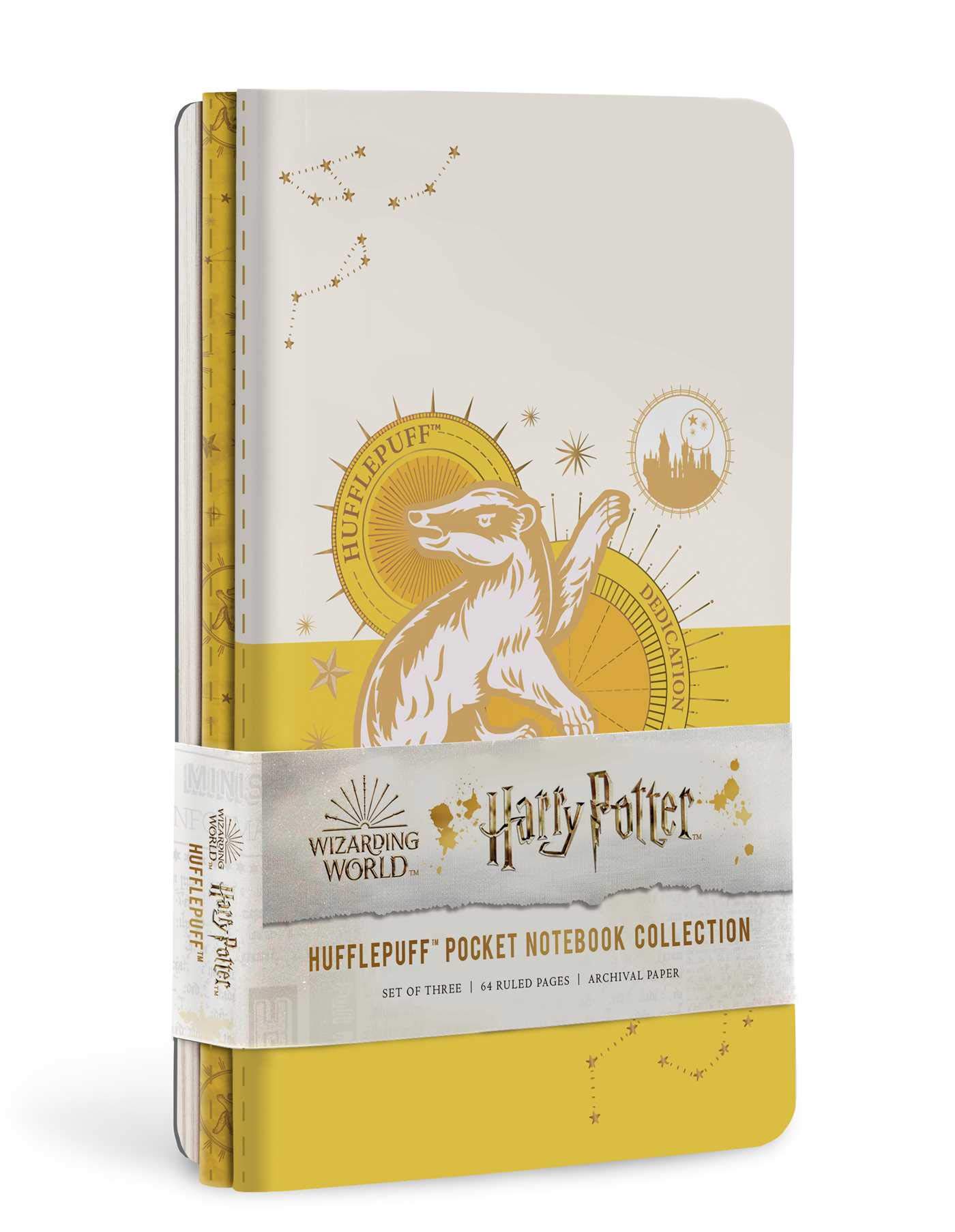 Set carnete - Harry Potter - Hufflepuff Constellation Sewn Pocket | Insight Editions - 1 | YEO