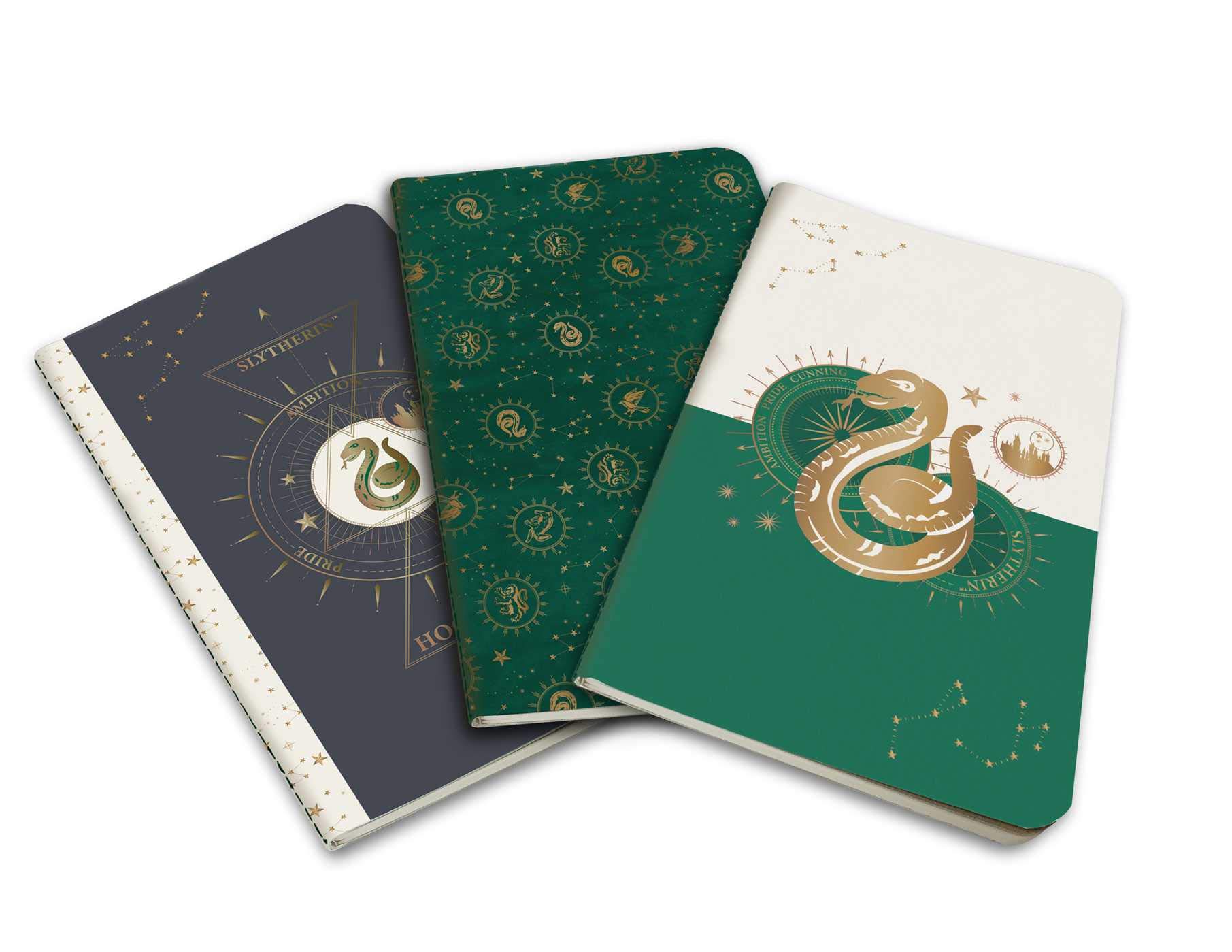 Set carnete - Harry Potter: Slytherin Constellation Sewn Pocket Notebook Collection | Insight Editions