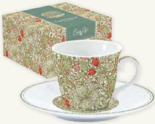 Ceasca si farfurie pentru ceai - William Morris - Verde