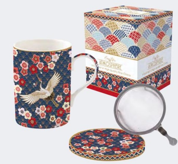 Cana din portelan cu sita si capac - Okinawa