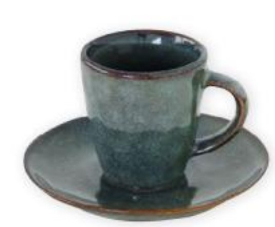 Ceasca si farfurie pentru espresso - Genesis - Verde