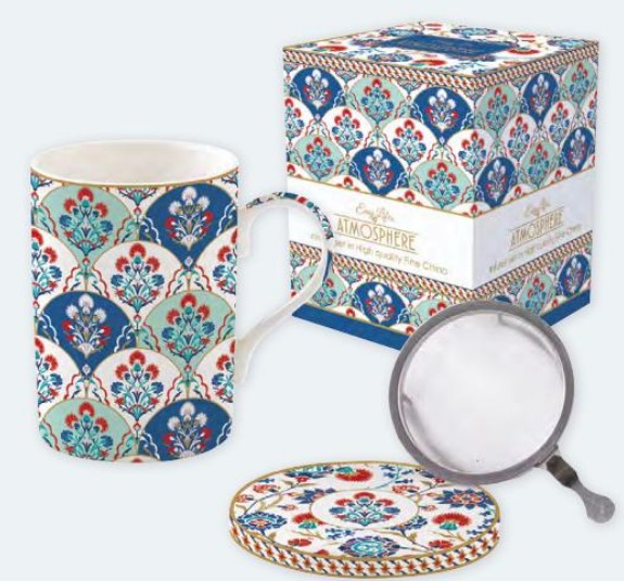 Cana din portelan cu sita si capac - Iznik