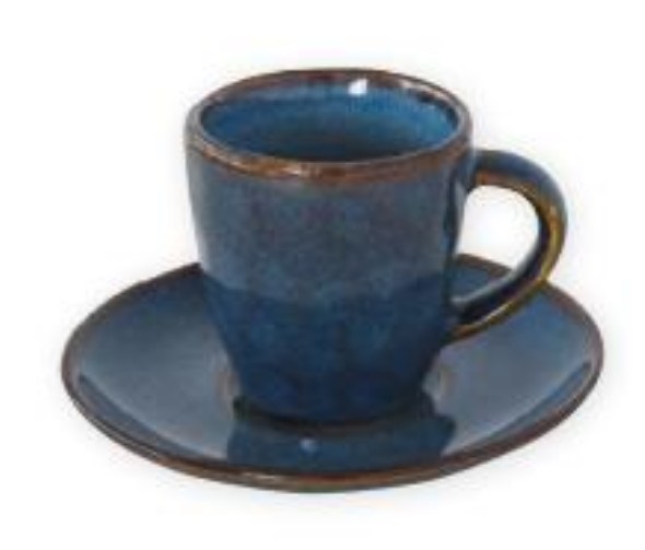 Ceasca si farfurie pentru espresso - Genesis - Bleumarin