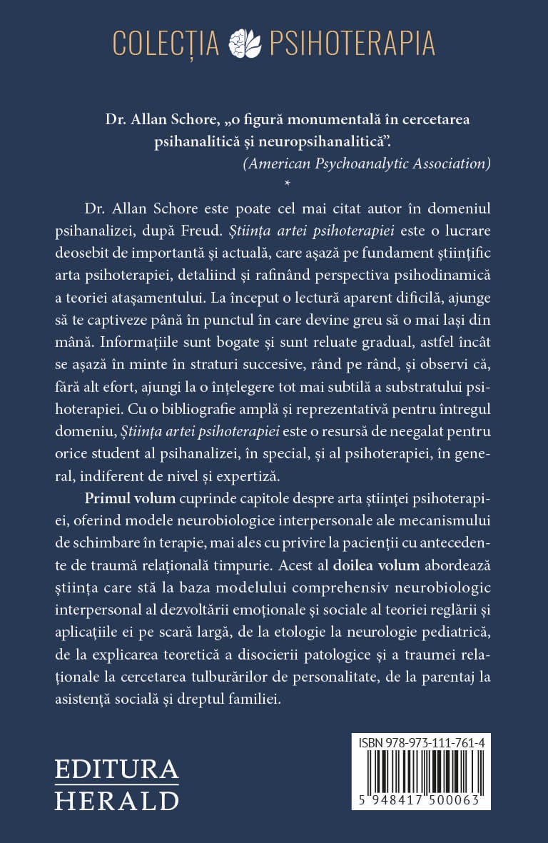 Stiinta artei psihoterapiei. Volumul II | Allan N. Schore - 1 | YEO