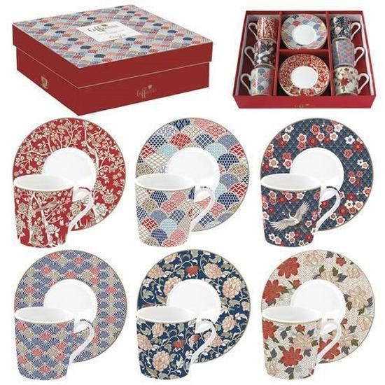Set 6 cesti espresso cu farfurie - Okinawa