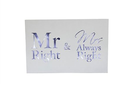 Placuta decorativa - Mr Right & Mrs Always Right | Lesser & Pavey