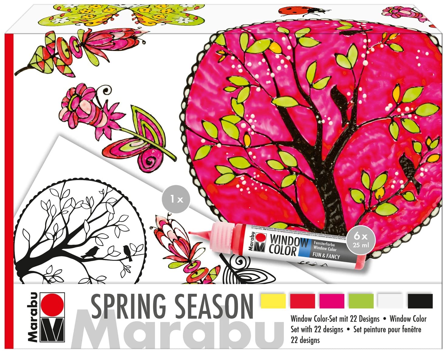Set colorat sticla - Marabu Window Color Spring Season, 6x25ml | Marabu