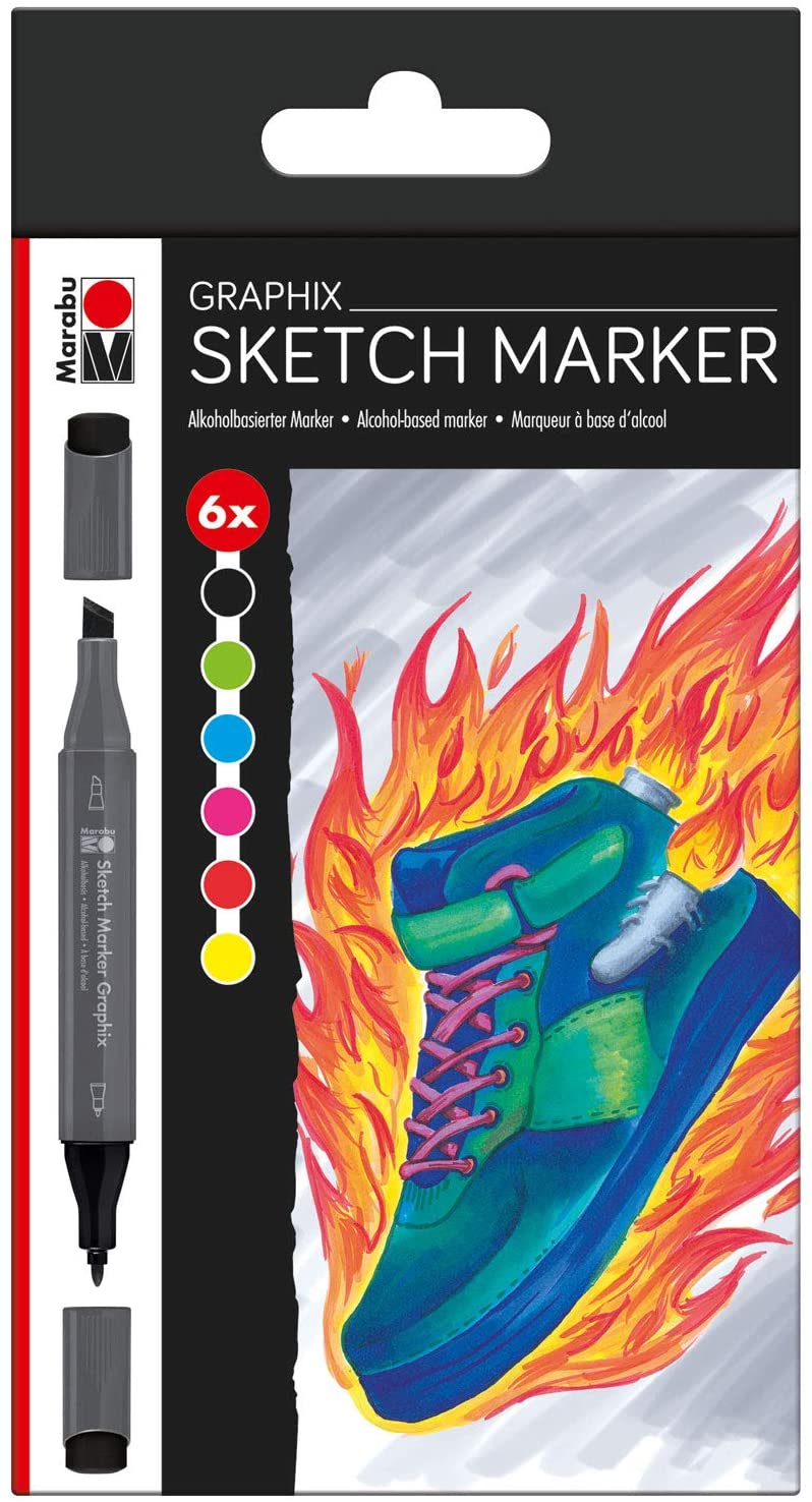 Set 6 markere - Sketch - Heat | Marabu
