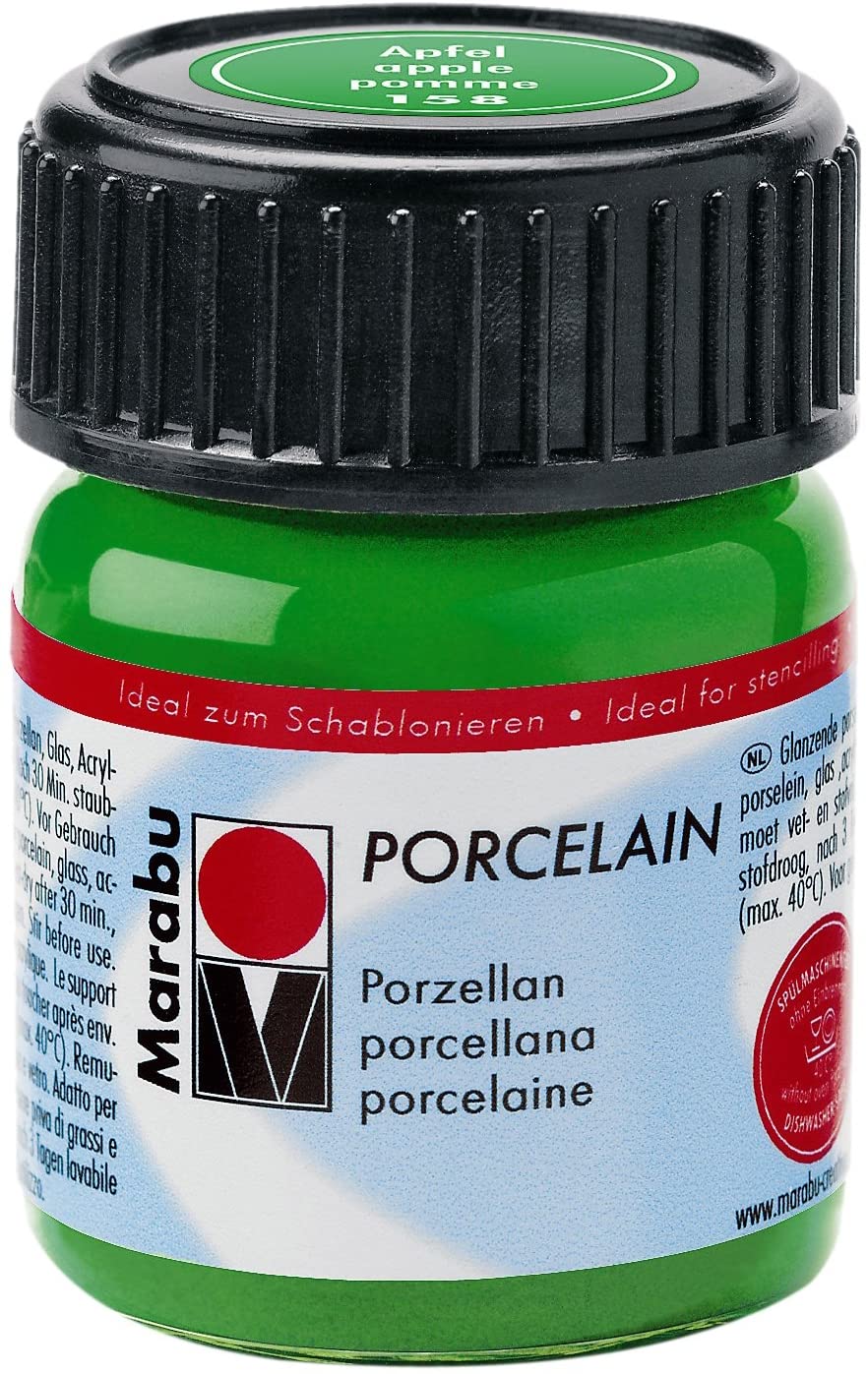 Vopsea portelan - Marabu Porcelain, 158 Apple, 15ml | Marabu