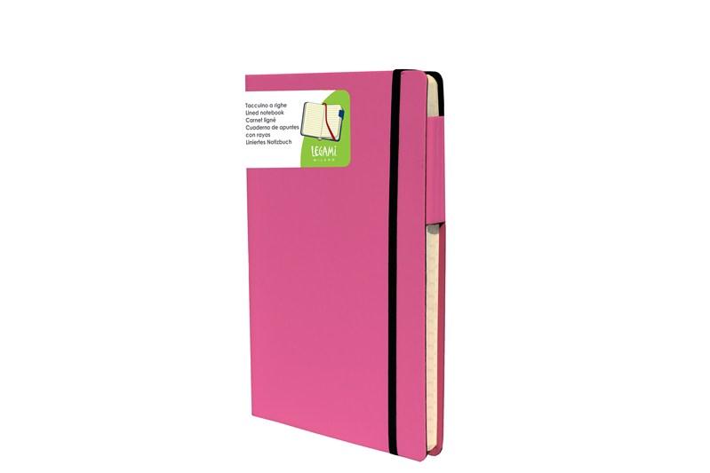 Carnet foaie liniata cu coperta roz - Notebook Medium Plain Pink | Legami