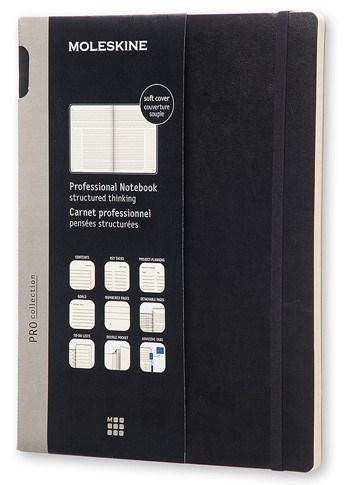 Moleskine Professional Notebook Extra Large Soft Cover Black Pro Collection | Moleskine