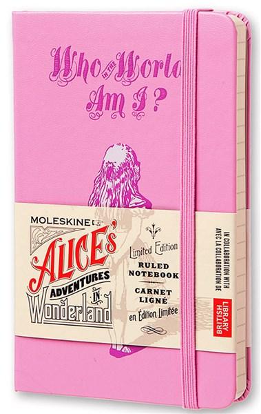 Moleskine Alice\'s Adventures in Wonderland Limited Edition Pink Hard Ruled Pocket Notebook | Moleskine
