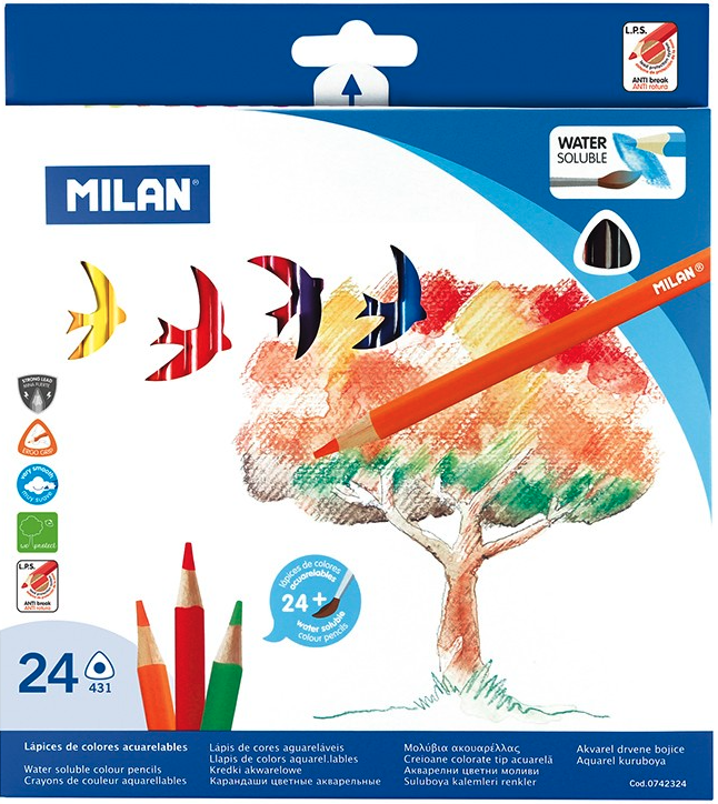 Set 24 Creioane colorate tip Acuarela - Milan | Milan - 1 | YEO