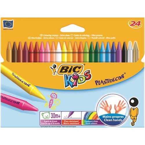 Set 24 creioane colorate - Plastidecor | Bic
