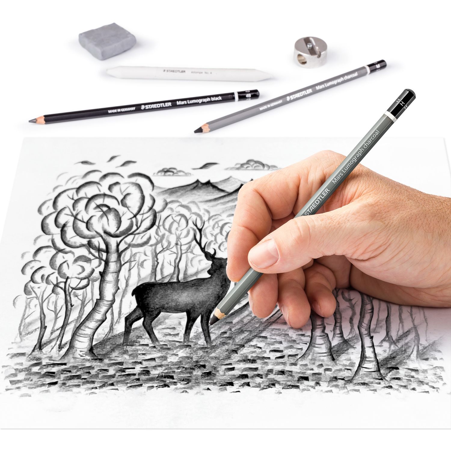 Set 12 creioane desen in grade asortate - Lumograph | Staedtler