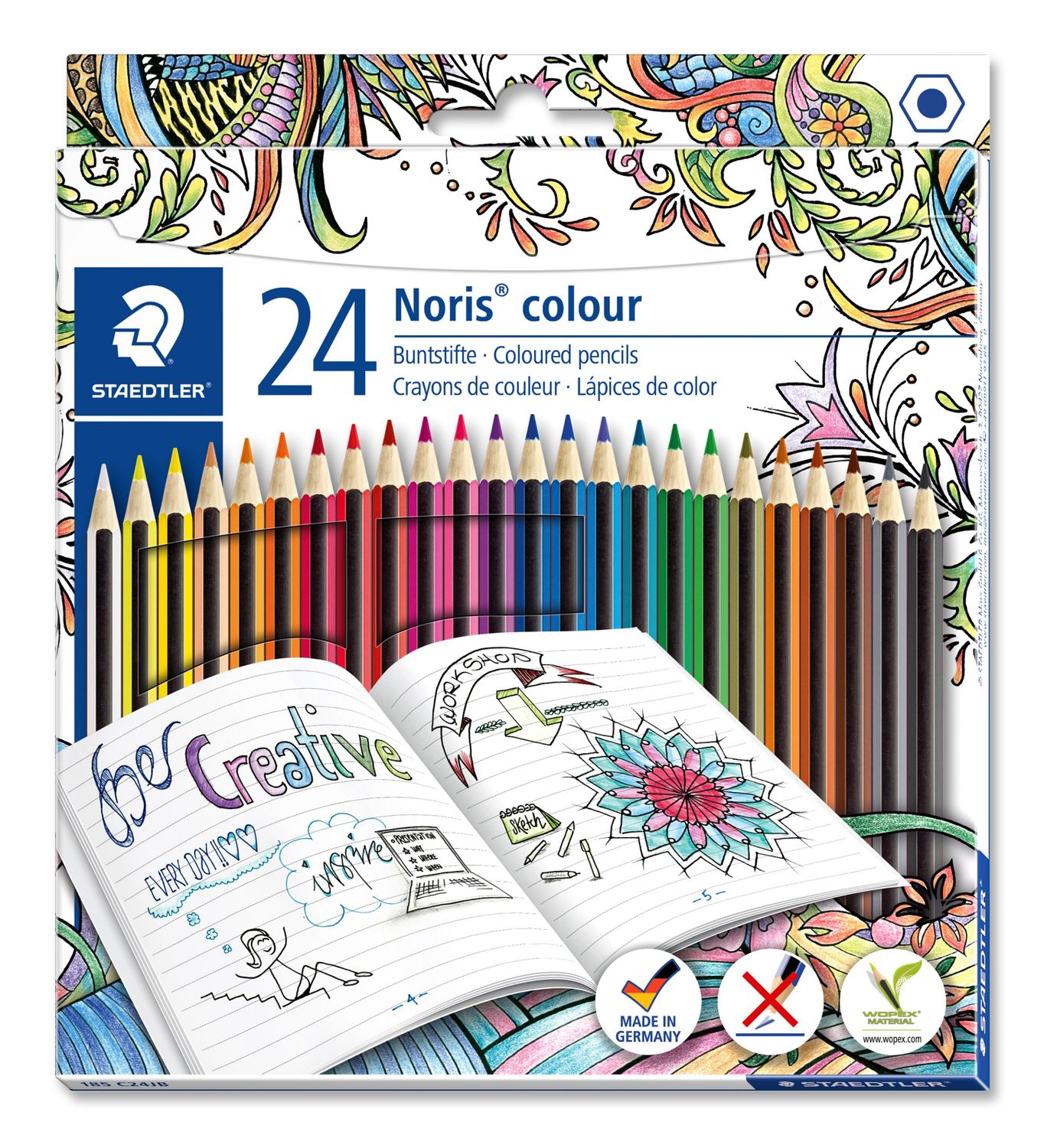 Set 24 creioane colorate - Cutie carton - Noris | Staedtler