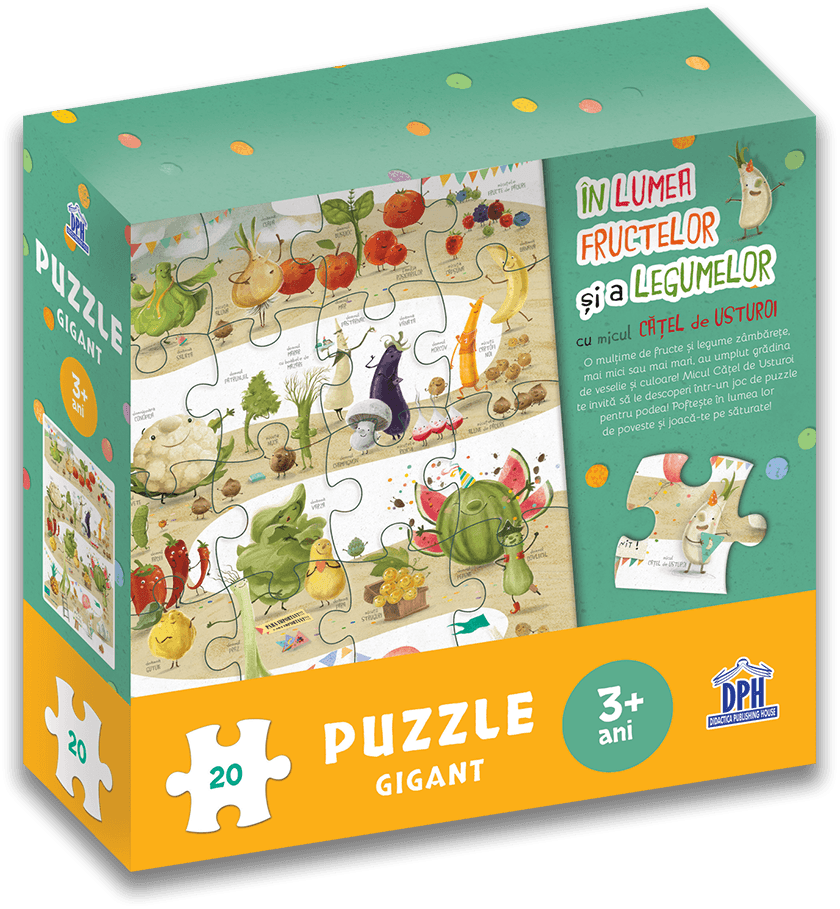 In lumea fructelor si a legumelor cu micul catel de usturoi – Puzzle gigant | Didactica Publishing House carturesti 2022