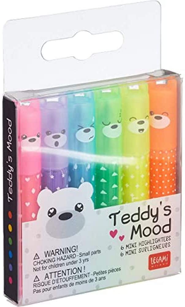 Set 6 evidentiatoare - Legami Mini Teddy\'s Mood | Legami - 3 | YEO