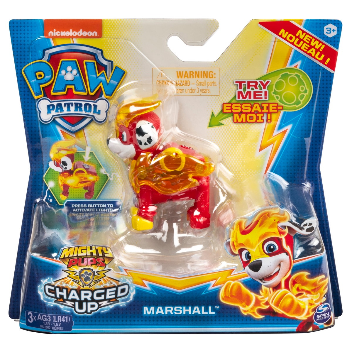 Figurina luminoasa - Paw Patrol - Charged Up, Marshall | Spin Master