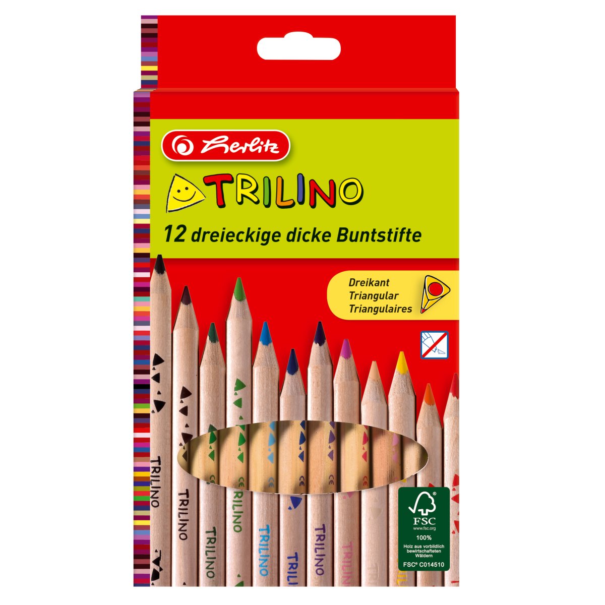 Set 12 creioane colorate - Trilino | Herlitz