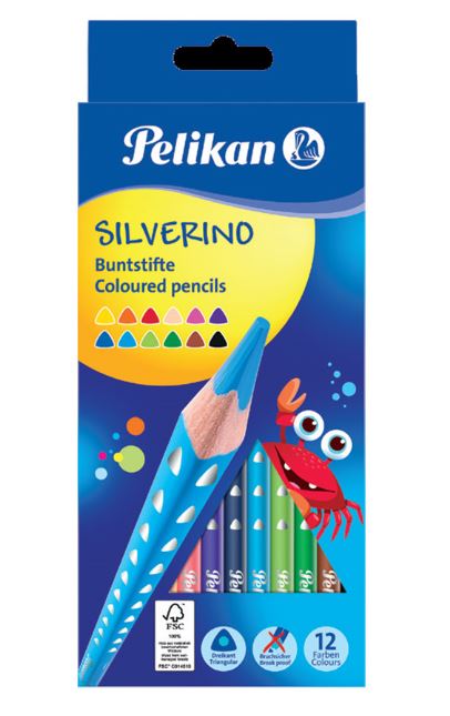 Set 12 creioane colorate - Silverino | Pelikan