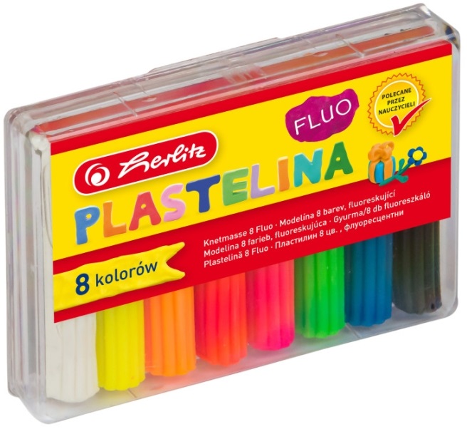 Plastilina - Set 8 culori fluorescente | Herlitz