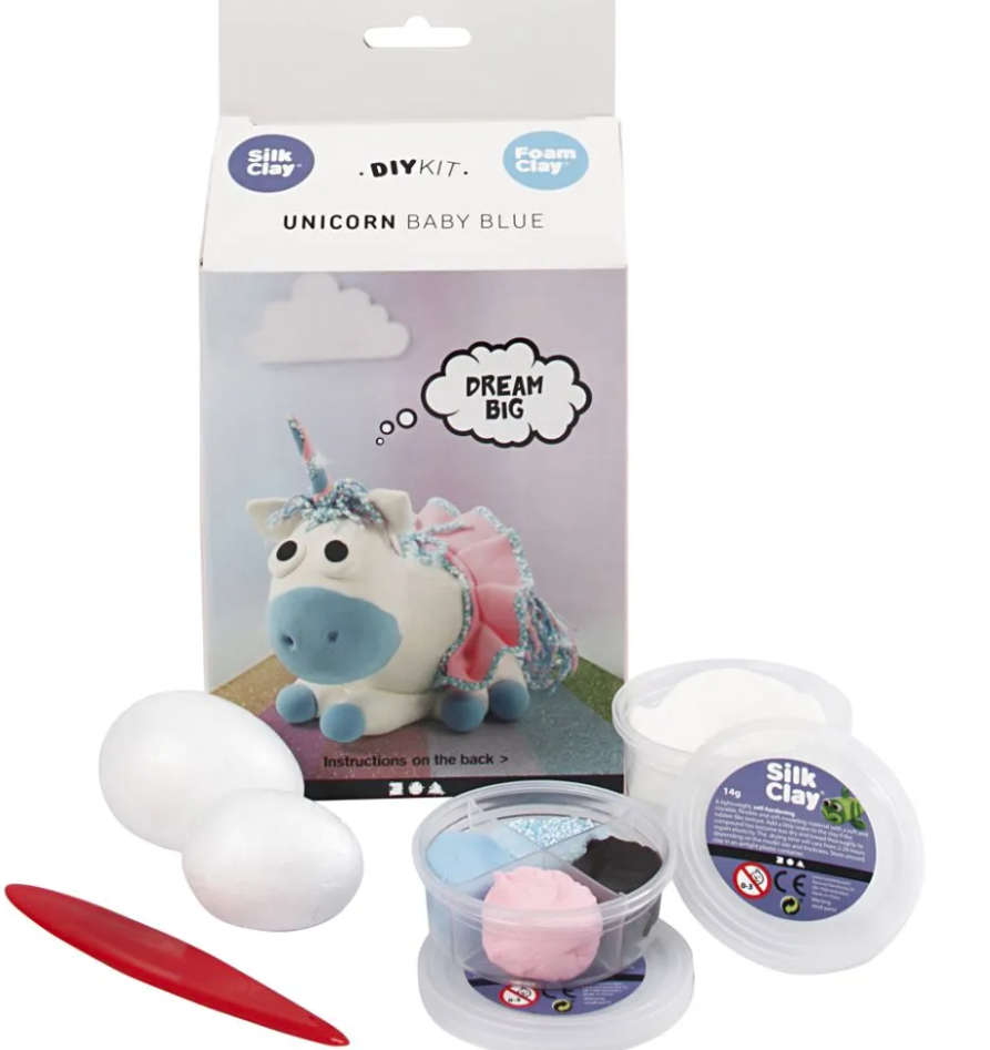 Set creativ - Funny Friends - Unicorn Blue | Silk Clay - 1 | YEO