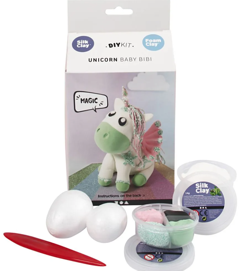 Set creativ - Funny Friends - Unicorn Verde | Silk Clay - 2 | YEO