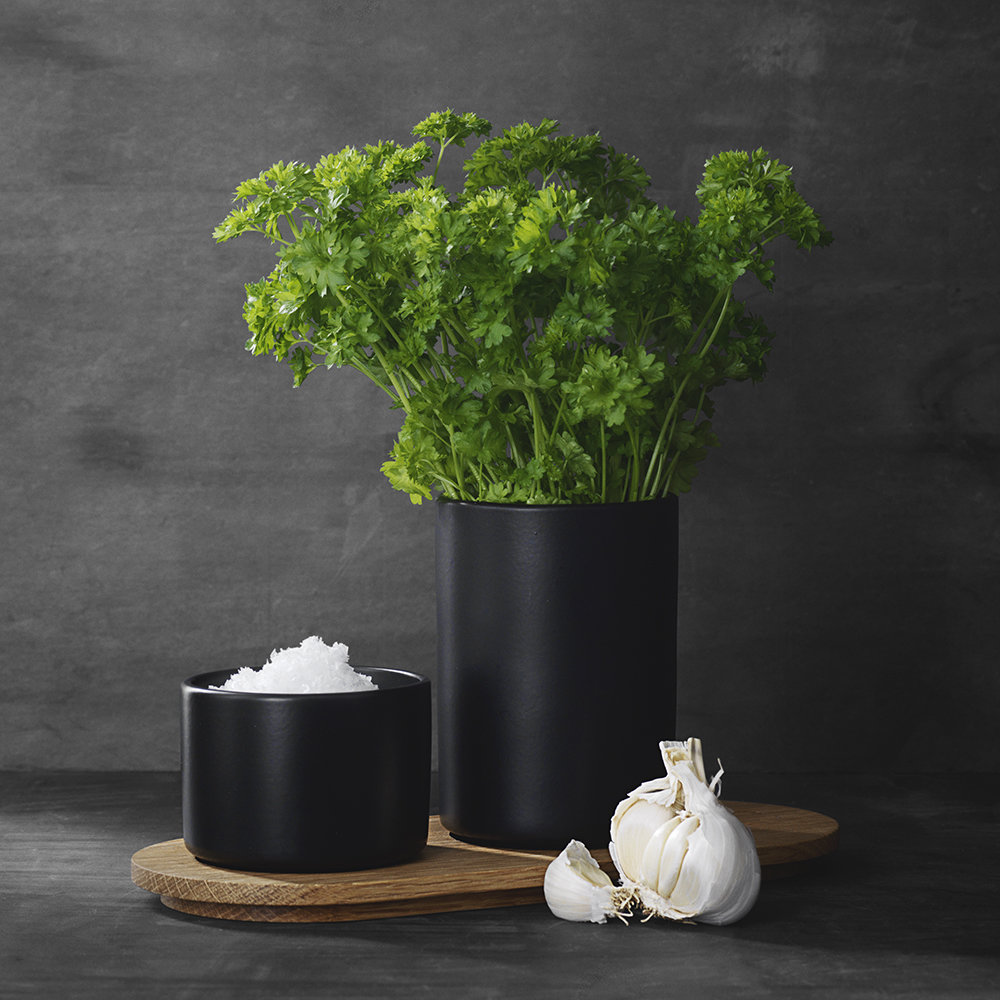 Suport pentru accesorii - Herb Jars with Oak Tray - Black | Morso - 3 | YEO