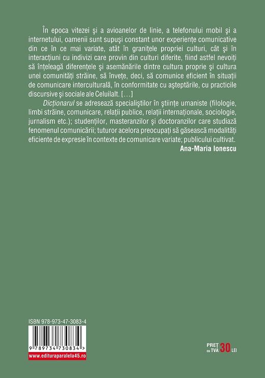 Dictionar de comunicare interpersonala si comunicare interculturala | Ana Maria Ionescu
