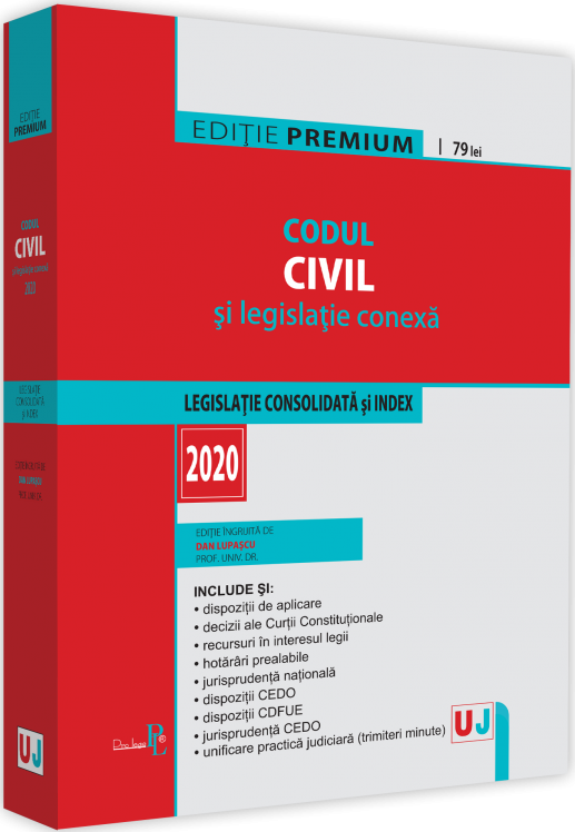 Codul civil si legislatie conexa 2020. Editie Premium | Dan Lupascu 2020 poza 2022