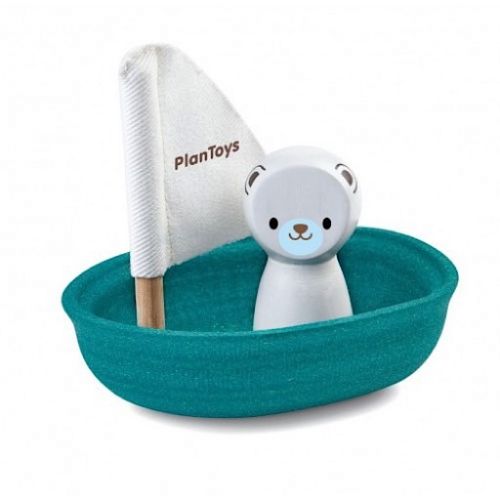 Jucarie din lemn - Sailing Boat-Polar Bear | Plan Toys - 1 | YEO