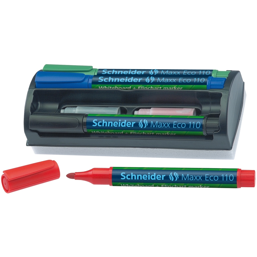 Set 4 markere - Whiteboard and Flipchart - Maxx Eco 110, 1-3 mm | Schneider