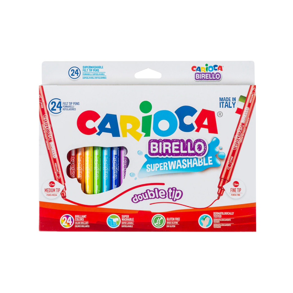 Set carioci - Birello, double tip, 24 culori | Carioca